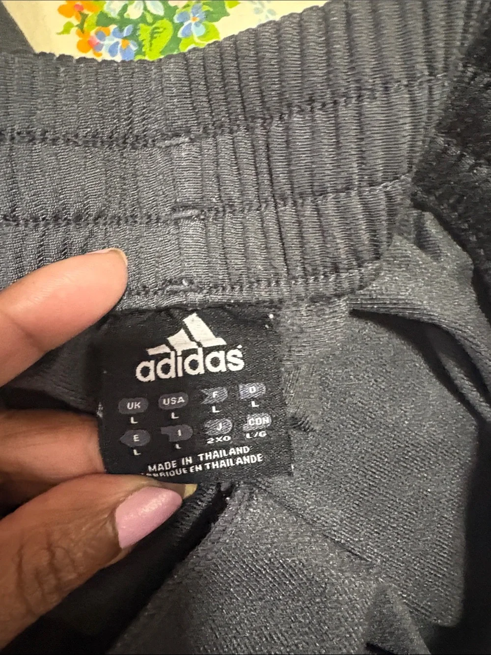 adidas Black Sweatpants with Red & White Side Stripes